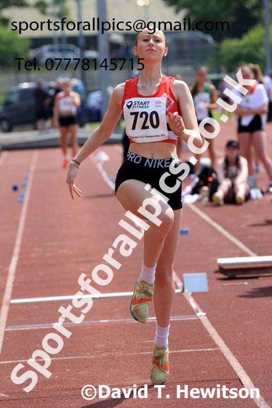 Womens Under-20s Triple Jump, 2024 North Eastern Track and Field Champs., Middlesbrough.  Photo: David T. Hewitson/Sports for All Pics